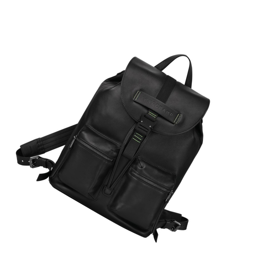 Férfi Longchamp 3D Ultra Black M Hátizsák Fekete | HU-JVU0524