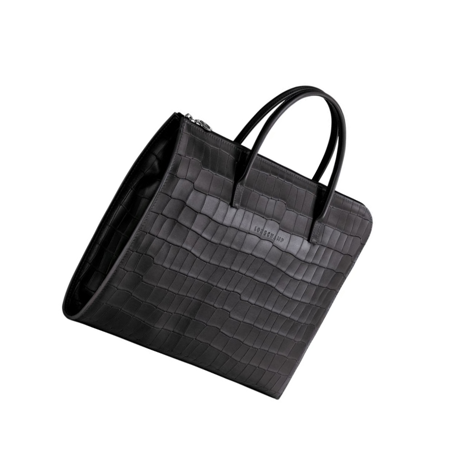 Férfi Longchamp Croco Block S Aktatáska Fekete | HU-VFP6312