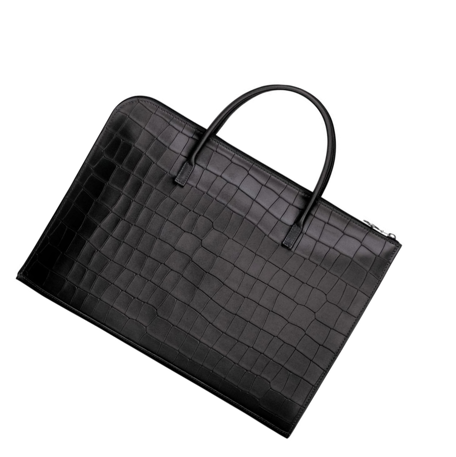 Férfi Longchamp Croco Block S Aktatáska Fekete | HU-VFP6312