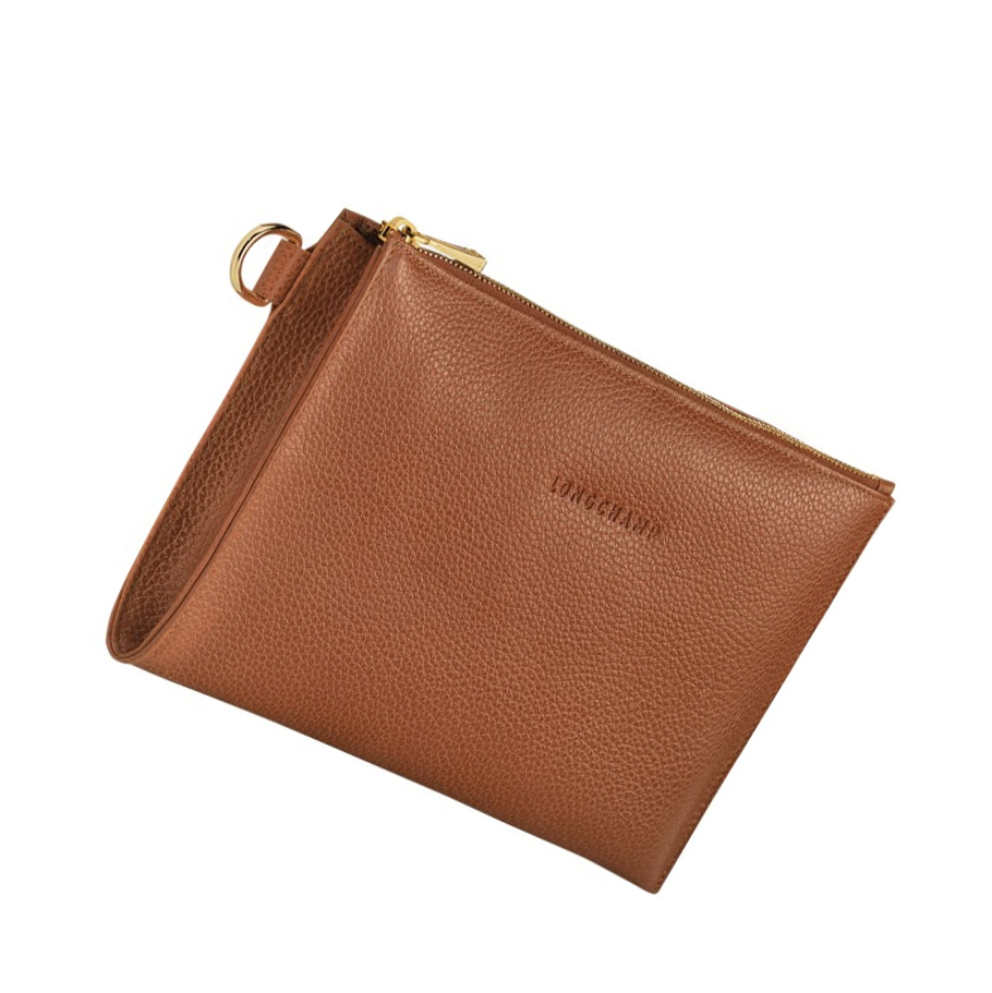 Férfi Longchamp Le Foulonné Pouches Barna | HU-ALF9864