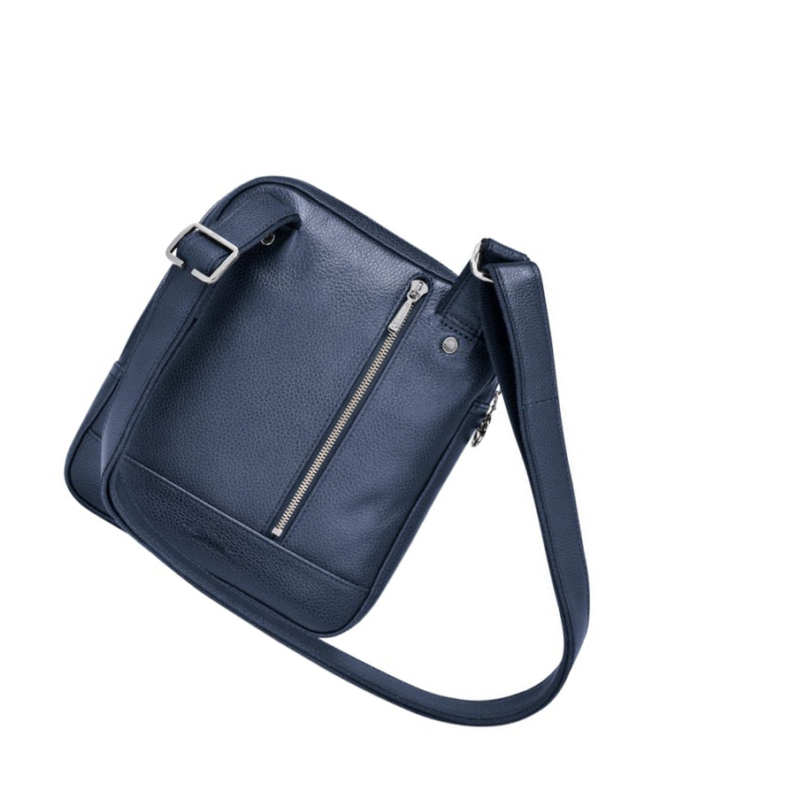 Férfi Longchamp Le Foulonné S Crossbody Táska Sötétkék | HU-BJY6415