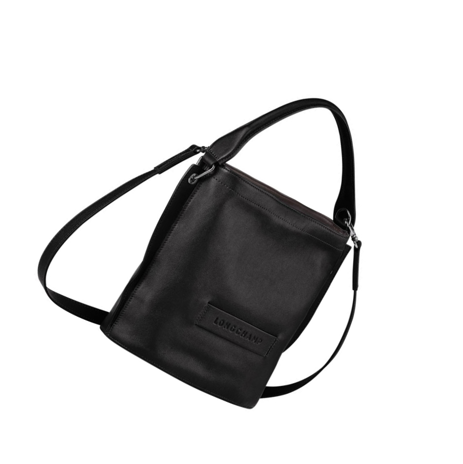 Női Longchamp 3D Crossbody Táska Fekete | HU-KSD4952