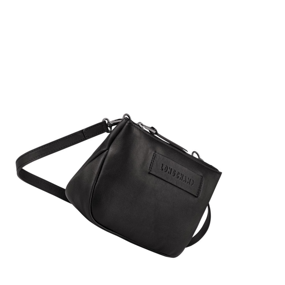 Női Longchamp 3D Crossbody Táska Fekete | HU-LVM9308