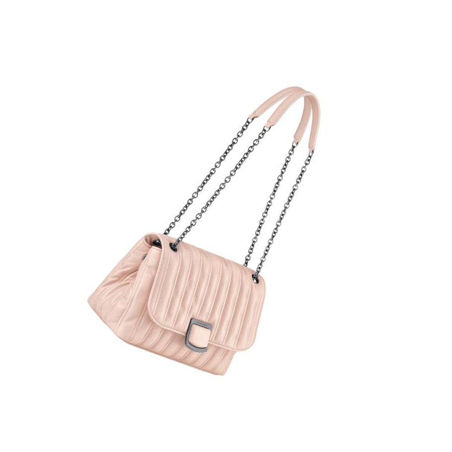 Női Longchamp Brioche M Crossbody Táska Világos Rózsaszín | HU-JTO9823