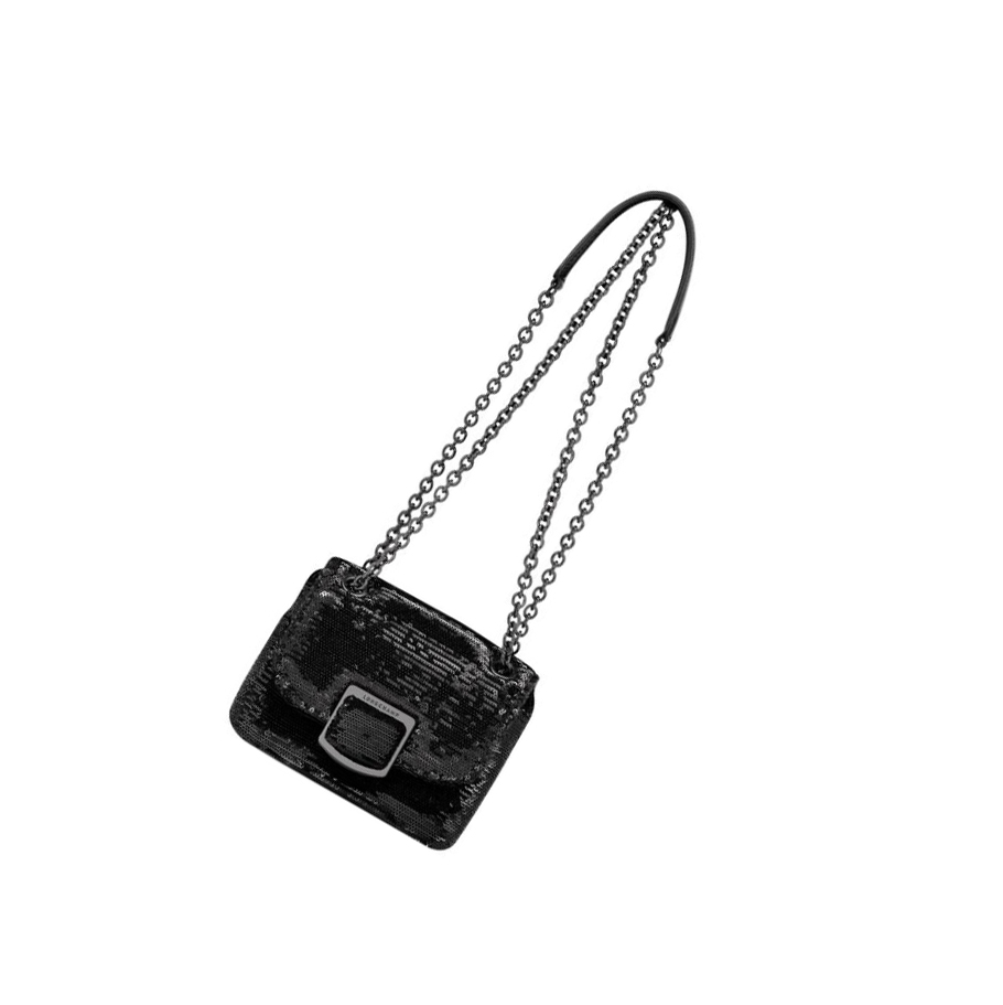 Női Longchamp Brioche Party XS Crossbody Táska Fekete | HU-YBT9048