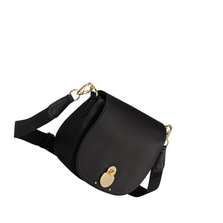 Női Longchamp Cavalcade M Crossbody Táska Fekete | HU-WUB2937