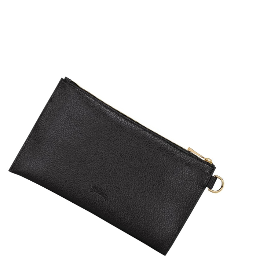 Női Longchamp Le Foulonné Pouches Fekete | HU-VCU9731