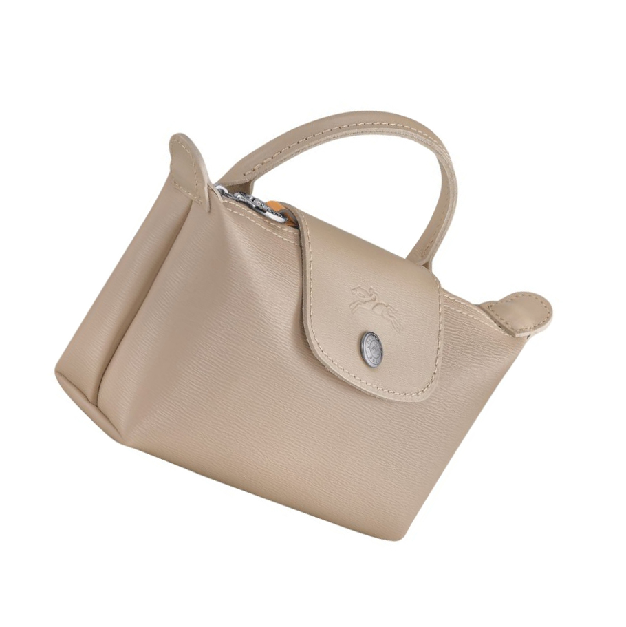 Női Longchamp Le Pliage City Pouches Bézs | HU-BDE4260