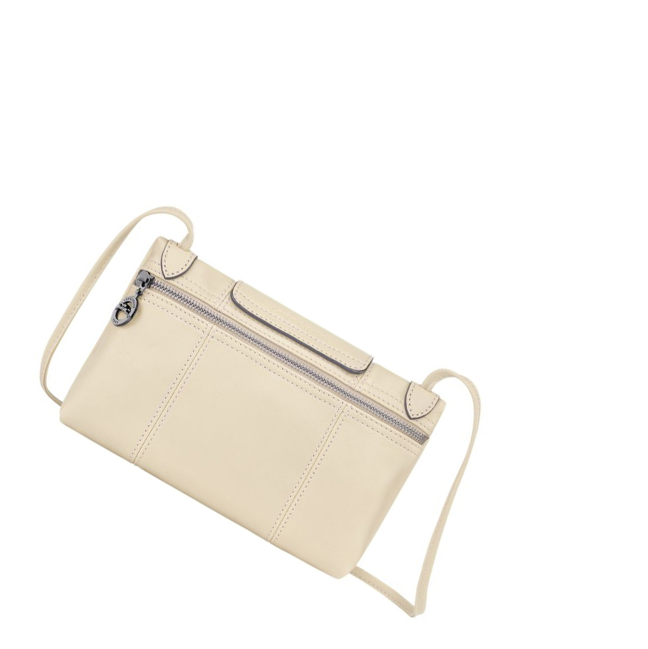 Női Longchamp Le Pliage Cuir Crossbody Táska Bézs | HU-DEJ8904