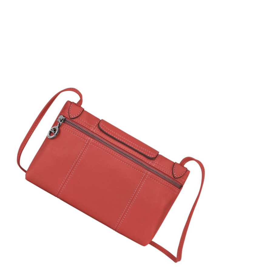 Női Longchamp Le Pliage Cuir Crossbody Táska Piros | HU-DIW2314