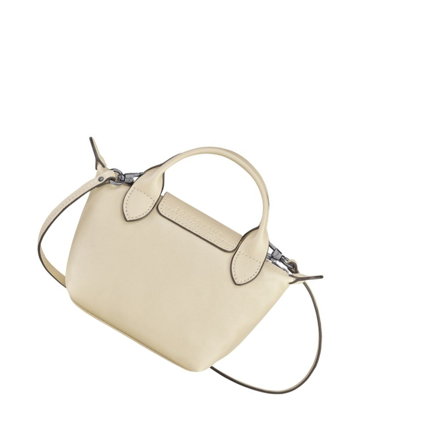 Női Longchamp Le Pliage Cuir Crossbody Táska Bézs | HU-EVH4297