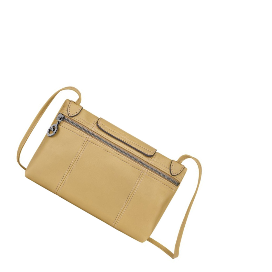 Női Longchamp Le Pliage Cuir Crossbody Táska Bézs | HU-IAR0396