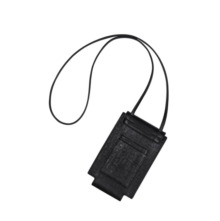 Női Longchamp Le Pliage Cuir Lgp Telefontok Fekete | HU-RHT0142