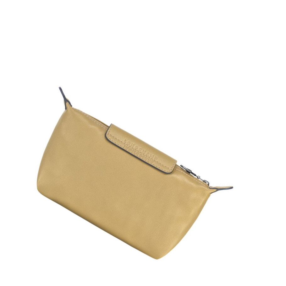 Női Longchamp Le Pliage Cuir Pouches Bézs | HU-OLB8465