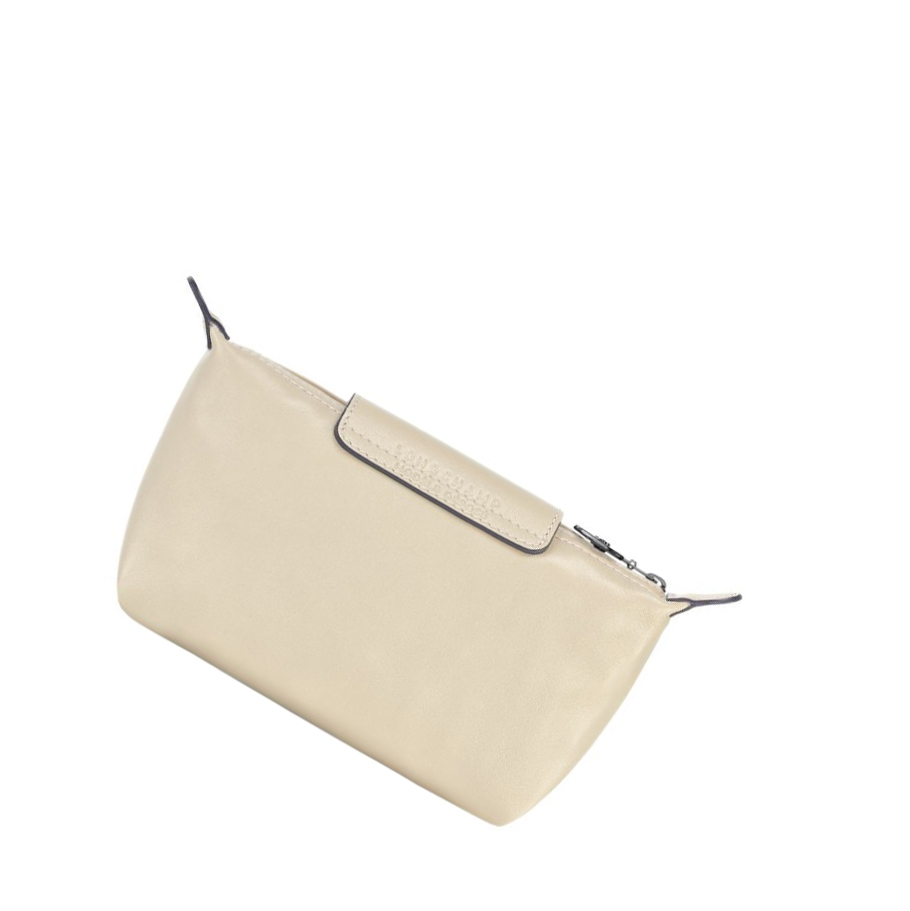 Női Longchamp Le Pliage Cuir Pouches Bézs | HU-WDT2918