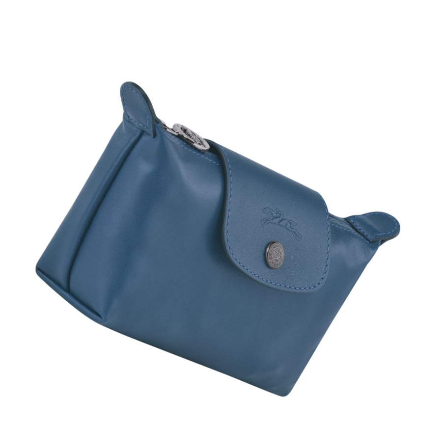 Női Longchamp Le Pliage Cuir Pouches Kék | HU-JUN4367