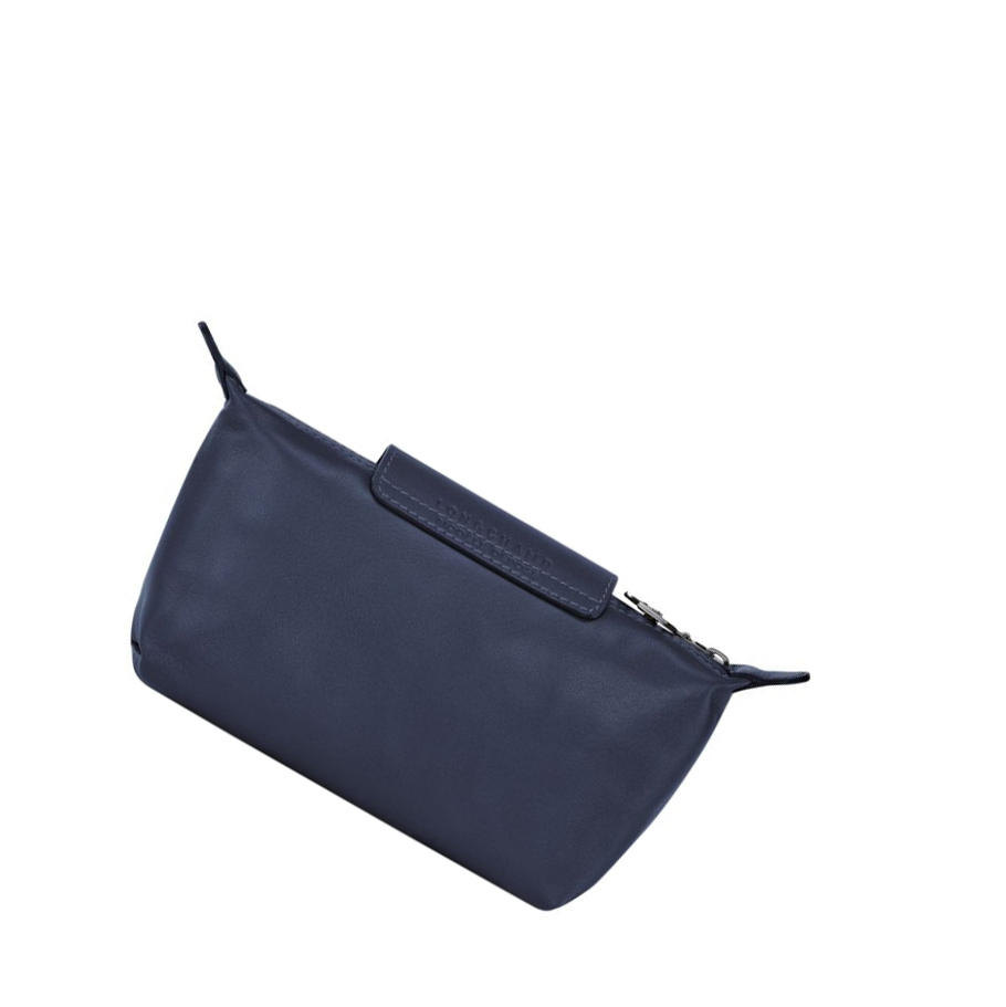 Női Longchamp Le Pliage Cuir Pouches Sötétkék | HU-WIK0839