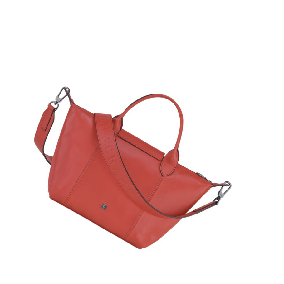 Női Longchamp Le Pliage Cuir S Kézitáska Piros | HU-SCM1463