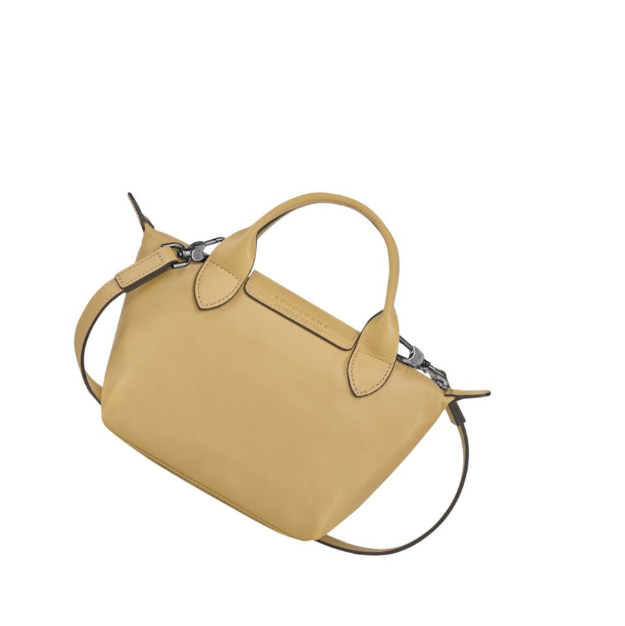 Női Longchamp Le Pliage Cuir XS Kézitáska Bézs | HU-GFH1589