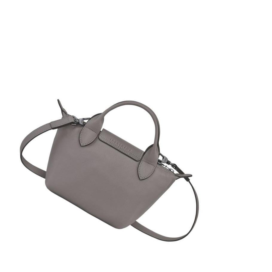 Női Longchamp Le Pliage Cuir XS Kézitáska Szürke | HU-ILK7435