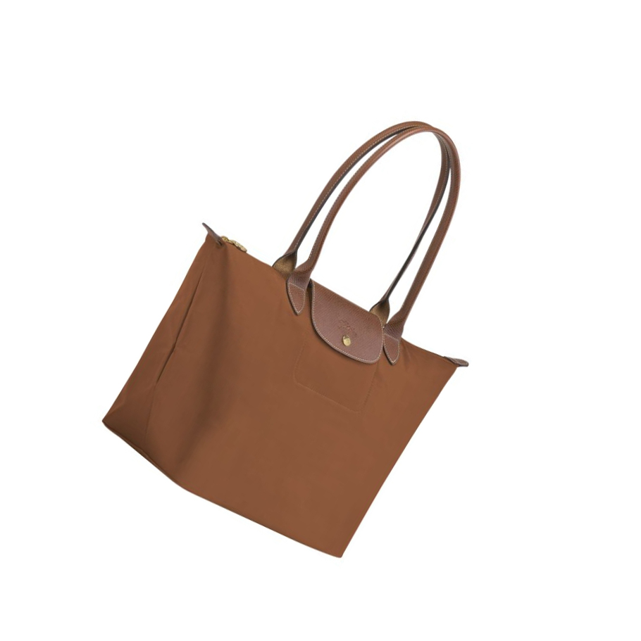 Női Longchamp Le Pliage Original L Válltáskák Barna | HU-FTL1304