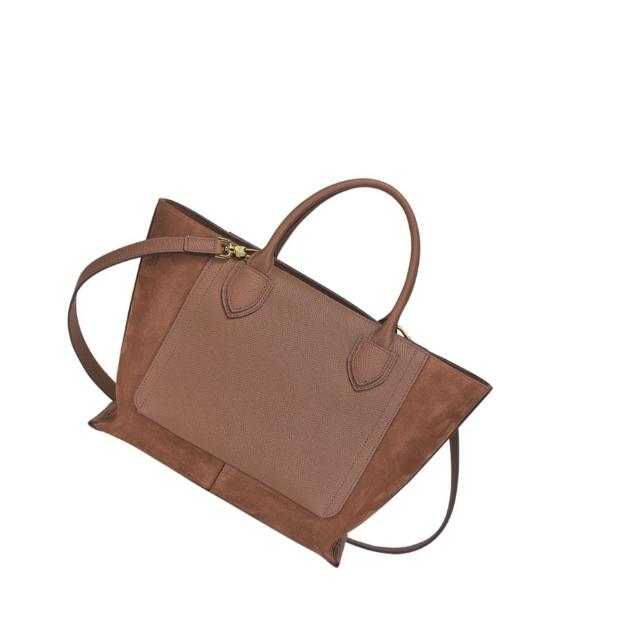 Női Longchamp Mailbox M Kézitáska Barna | HU-LDC4290