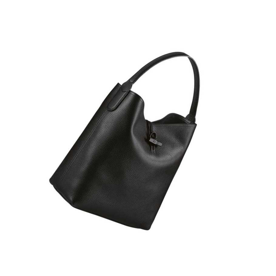 Női Longchamp Roseau Essential Válltáskák Fekete | HU-RGD3042