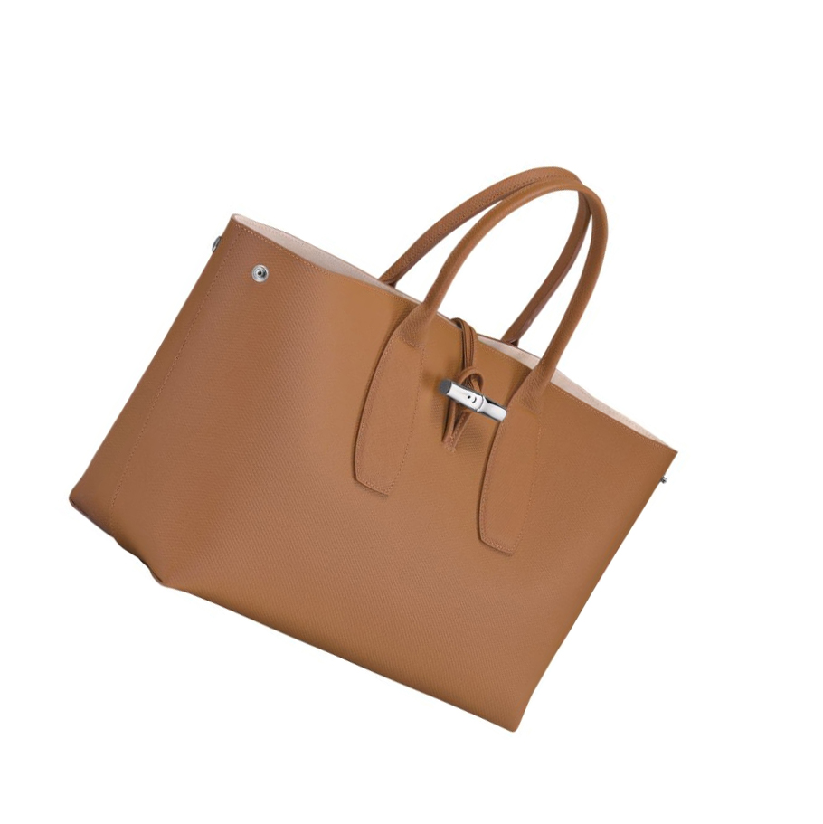 Női Longchamp Roseau L Kézitáska Bézs | HU-ESW3952