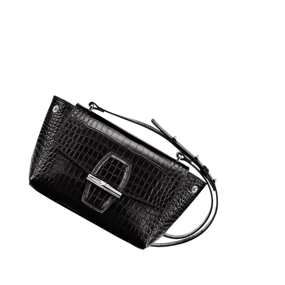 Női Longchamp Roseau S Crossbody Táska Fekete | HU-RKN1283