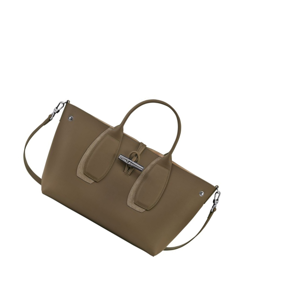 Női Longchamp Roseau Shadow M Kézitáska Barna | HU-AON7591