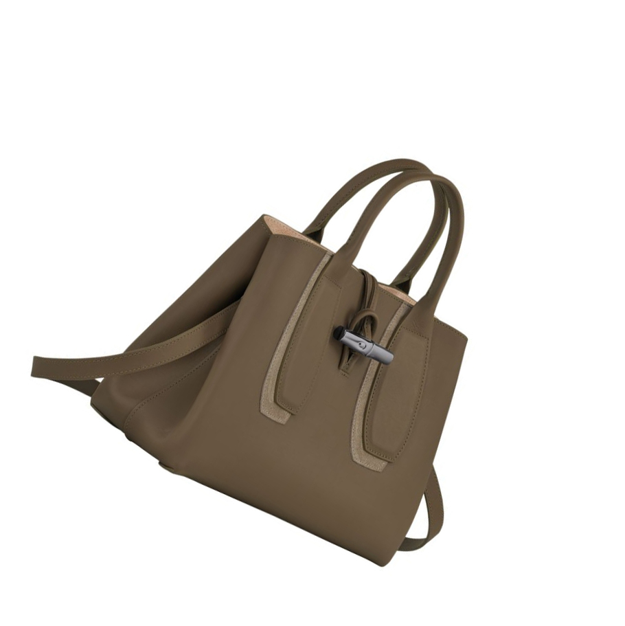 Női Longchamp Roseau Shadow M Kézitáska Barna | HU-AON7591