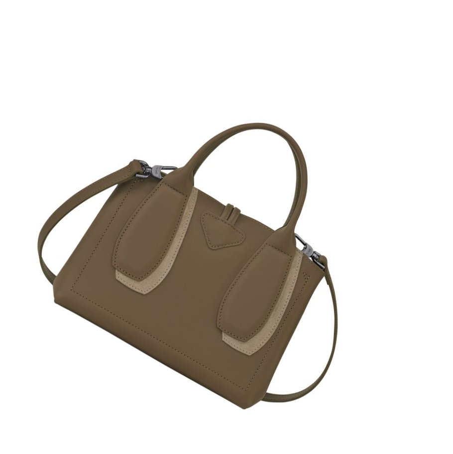 Női Longchamp Roseau Shadow S Kézitáska Barna | HU-GOX2435