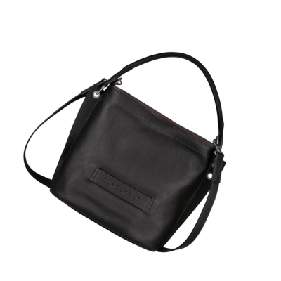 Női Longchamp 3D Crossbody Táska Fekete | HU-KSD4952