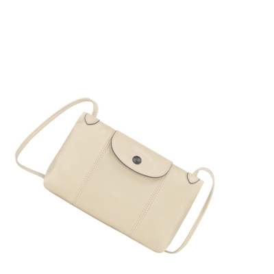 Női Longchamp Le Pliage Cuir Crossbody Táska Bézs | HU-DEJ8904