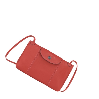 Női Longchamp Le Pliage Cuir Crossbody Táska Piros | HU-DIW2314