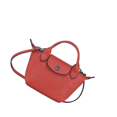 Női Longchamp Le Pliage Cuir Crossbody Táska Piros | HU-XLS2758