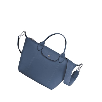 Női Longchamp Le Pliage Cuir S Kézitáska Kék | HU-NHZ1735