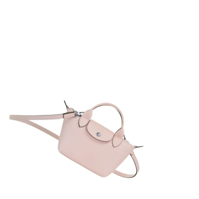 Női Longchamp Le Pliage Cuir XS Kézitáska Rózsaszín | HU-SKD4573