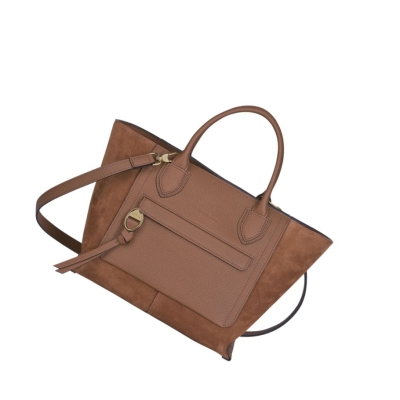 Női Longchamp Mailbox M Kézitáska Barna | HU-LDC4290